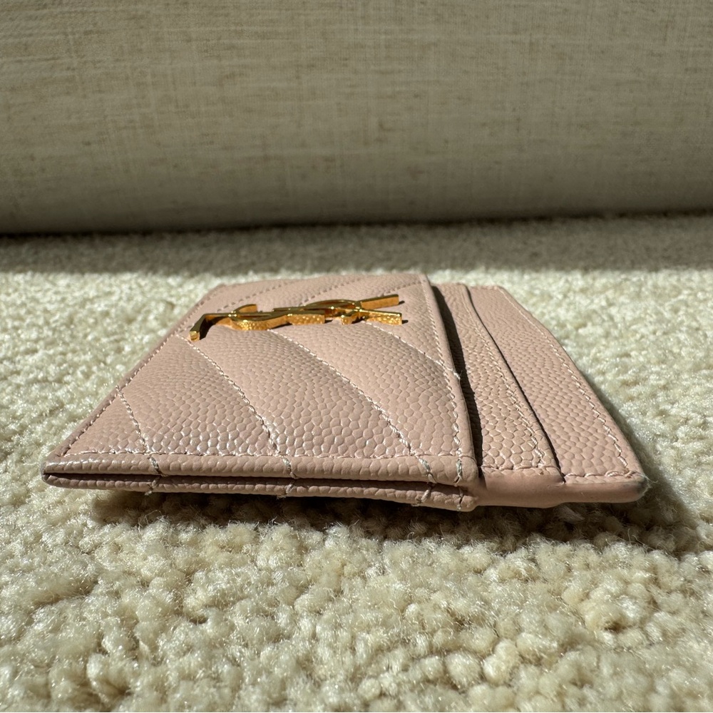 YSL Saint Laurent Cassandre Card Case Holder in Pale Blush | Case grain de Poudr - Picture 4 of 12